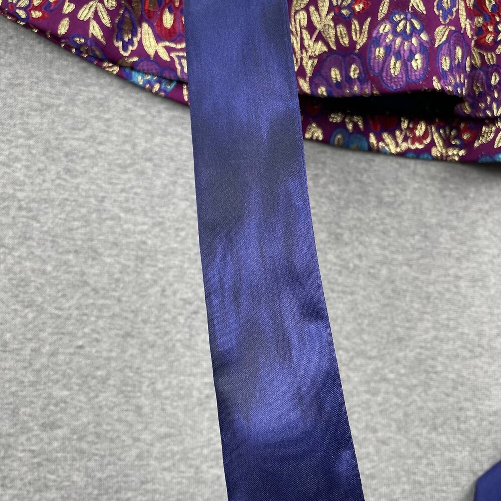 American Girl Purple Floral Metallic Holiday Party Dress Size 7 Blue Satin Sash - Picture 13 of 13